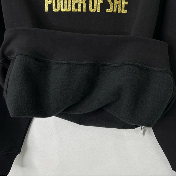 Athleta Forever Fleece Crewneck “Power of She” Sweatshirt Size X-Small Black - Picture 8 of 10
